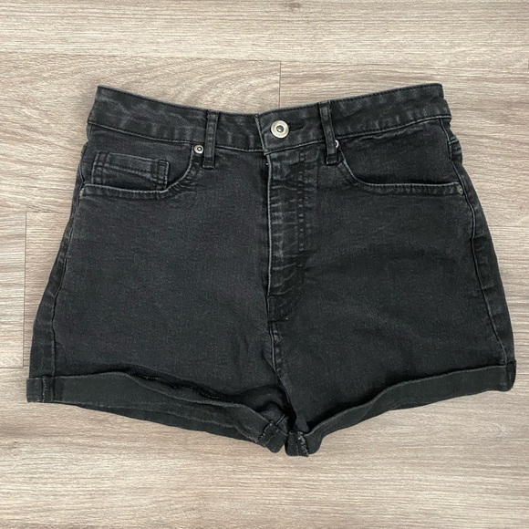 Black Denim Shorts - Picture 1 of 3
